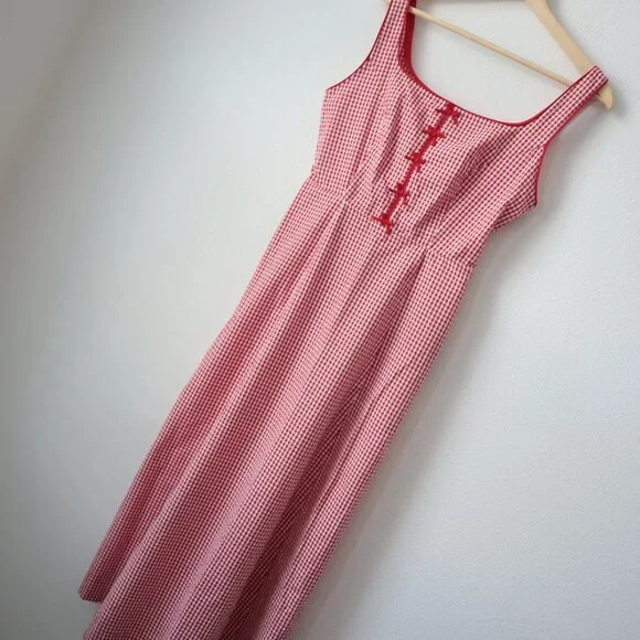 Rachel Zoe Red and White Gingham Bow Detail Dress | 6 - Picture 9 of 9